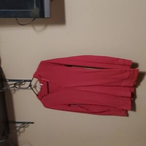 District threads womens button up long sleeve knit hooded shirt size medium